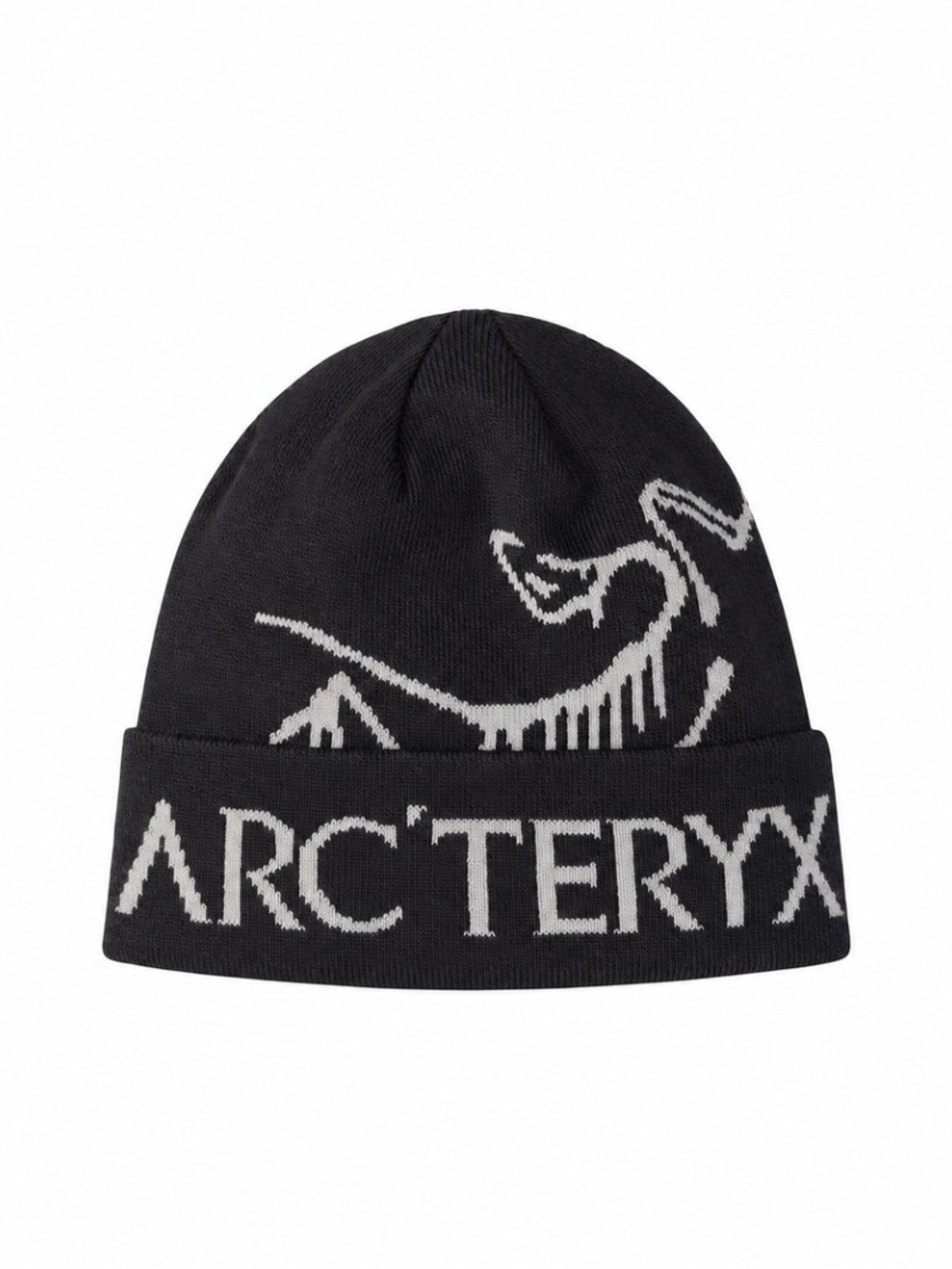 Arc'teryx Black and White Logo Cuffed Beanie - Men's